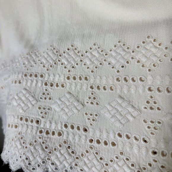 EUC GAP CREAM BOHO SCOOP NECK EMBROIDERED EDGE TANK TOP SIZE L - Picture 10 of 14